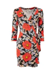 Floral Pattern Wrap Dress