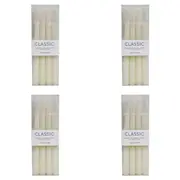 16pc Classic Unscented 24cm Taper Wax Candle Set Fragrance Free Home Decor White