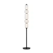 Toledo Frosted Glass Matt Black Floor Lamp