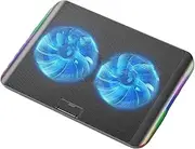 aptop Cooling Tray RGB Lighting Laptop Cooling Pad Two Fan 3200 RPM Silent Cooling Radiatior Gaming Laptop Cooler 11-17 inch Laptop Cooling Pads(Two Fans)