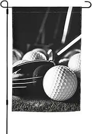 Black and White Golf Garden Flag 12x18 in Double Sided Print Yard Flags Indoor Outdoor Holiday Flag for Outside Banner Photo Backdrop for Home Decoration