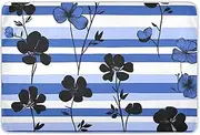 Black Flowers Royal Blue Striped Bed Underpads Water Resistant Sheet Cover Underpads Skin-Friendly Incontinence Pads for Kids Adults Pets , 52" L x 34" W impermeables para cama