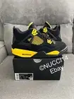 Size 7Y - Nike Air Jordan 4 Retro Thunder Yellow Black (2023) Receipt 408452-017