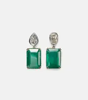 [Octavia Elizabeth] Octavia Elizabeth Tribute 18kt yellow and white gold earrings with emeralds and diamonds One Size green