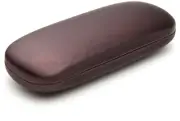 NEW Clam Shell Hard Eyeglasses Glasses Case Brown w/ Microfiber Cleaning Cloth
