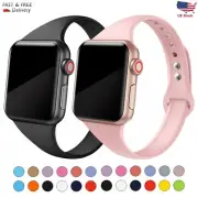 Silicone Slim Strap for Apple Watch Band Sport 38mm 40mm 42mm 44mm Eco Wristband