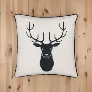 Reindeer With Feather Down Insert Pillow