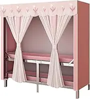 Polyester Portable Closets with Curtain Foldable Wardrobe Storage Stable Wardrobe for Closet Organizers and Storage