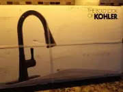 KOHLER Tyne Single-Handle Pull-Down Sprayer Kitchen Faucet in Matte Black