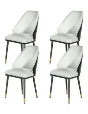 [Artiss] Leather Seat Dining Chairs Set of 4 in Beige/Black
