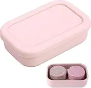 PUTING Large Travel Soap Case Leak Proof, Silicone Shampoo Bar Holder, Soap Container with Draining Layer, Slip-Resistant Portable Bar Soap Holder for Shower, Bathroom, Gym, Camping(Pink)