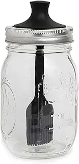 Jarware Silicone Black Basting Brush Lid For Regular Mouth Mason Jars