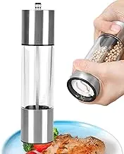 Pepper Grinder Mill | Manual Pepper Mill Kitchen Accessory,Adjustable Coarseness Manual Peppermill, Stainless Steel Refillable Peppercorn Crusher for Kitchen BBQ, 8 Inch