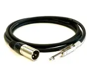 6ft 3 Pin XLR Male XLR Microphone or Speaker to 1/4" 6.3 Male Patch Cable
