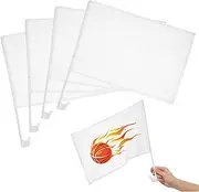 GRIRIW 4Pcs Blank Handheld Flags for Lightweight Race Conducting Flags Car Flags with Poles for Competitions and Events