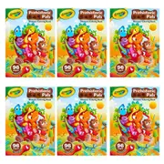 6x Crayola 96pg Prehistoric Pals Craft Colouring Book w/ Stickers Kids/Child 3y+