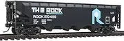 Walthers Trainline HO Scale Model Rock Island Offset Hopper, Black/Blue/White
