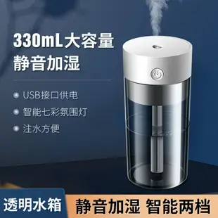 加濕器迷你USB桌面家用加濕器辦公室可愛加濕器七彩燈