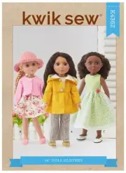 KWIK SEW SEWING PATTERN 4362 14" DOLL CLOTHES FITS GLITTER GIRLS, WELLIE WISHERS