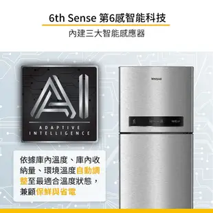 Whirlpool惠而浦 Intelli Sense WTI3600A上下門變頻冰箱 310公升【福利品】