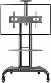 Universal TV Stand TV Stand TV Bracket Rolling TV Cart for 32-75 Inch Screens Holds Up to 100 Lbs, Height Adjustable Mobile TV Stand with Lockable Wheels TV Mount (