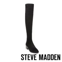 在飛比找momo購物網優惠-【STEVE MADDEN】GEORGETTE 麂皮粗跟過膝