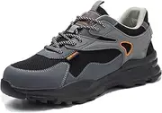 [BIAJIAZHUA] Steel Toe Boots Anti-Smash Anti-Colision,Steel Toe Work Boots with Slip-Resistant Outsole,Steel Toe Shoes for Men Waterproof Non Slip,Safety Shoes Comfortable Lightweight Breathable(Black,5.5)