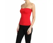 Women Solid Color Stretch Strapless Boob Tube Top Seamless Sleeveless Singlet