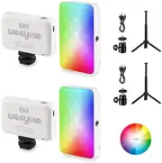 Dual RGB LED Light Panels with Tripod for DSLR Photography and Video