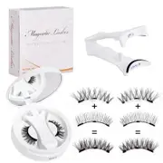 3D Natural Double-Sided Magnetic False Eyelashes Kit Reusable Portable Fake Eyelashes With Eyelash Clip，Size CT10-2