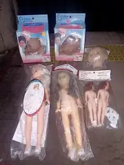X5 Lot Vtg Craft Doll Porcelain Head & Hands Set W/Pattern Dress Me Doll Wedding