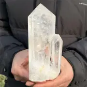 1.28kg Natural Clear Quartz Obelisk Quartz Cystal Point Wand Tower