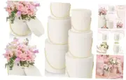 6 Pcs Round Velvet Flower Box with Lids Wedding Velvet Nesting Gifts Box with