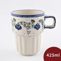在飛比找PChome24h購物優惠-波蘭陶 空谷幽蘭系列 陶瓷馬克杯 425ml 波蘭手工製