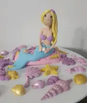 Mermaid and sea shells Cake Topper set any colour