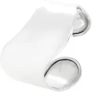 [Treasure Bay] TreasureBay Classic Women's Silver Cuff Bangle Bracelet, 35mm Wave Design Plain Silver Cuff Bangle Made from 925 Sterling Silver, Silver