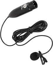48V Phantom Power Omnidirectional XLR Lavalier Microphone with Metal Lapel Mic Clip, 3 Pin XLR External Lav Mic, for Recording Interview