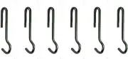Enclume Angled Pot Hook, Set of 6, Use with Pot Racks, Hammered Steel