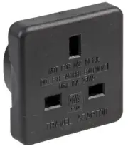 TRAVEL ADAPTOR UK TO US BLACK - 1518C BLACK TWIN