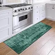 Modern Green Hallway Runner Rug, Narrow Corridor Entryway Runner Carpet, Rubber Backing Doormat Runner 100cm/1.5m/2m/300cm/350cm/4m/5m/6m Length(3.3ft×11.5ft/100×350cm)