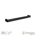 Hotwire Heated Towel Rail 15W - Black Single Square Bar 600mm Wide