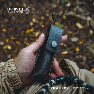 法國OPINEL No.08 不鏽鋼折刀 櫸木刀柄 新皮套組合/OPI 001089