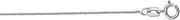 [JewelryWeb] 14k White Gold 0.6mm Sparkle Cut Wheat Chain With Spring-Ring Clasp Necklace 41 Centimeters Chain-Necklace for Women and Men