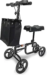 Knee Walker, Knee Scooter for Injuries with Dual Brakes, Basket - Collapsible and Adjustable Scooter, Broken Leg Caddy, Better Alternative to Crutches