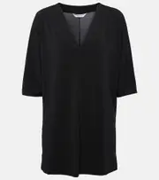 [Max Mara] Max Mara Linfa jersey crêpe top UK 6 black