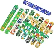 UPKOCH 12Pcs Soccer Theme Snap Bracelets Slap Wrist Bands for Parties Fun Football Game Favors for Sports Events and Celebrations