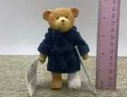 Russ Berrie Teddy Thoughts Get Well Soon Teddy bear With Cast Crutches