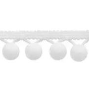 5/8" Lolita Pom Fringe Trim, 20 Yards, White