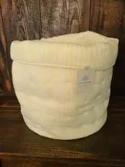 Cloud Island Quilted Large Round Storage Bin for storing toy with Yellow Stripe