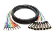Hosa STX-802M Pro Balanced 1/4 in TRS to XLR3M 8-Channel Snake 6.56ft 2m